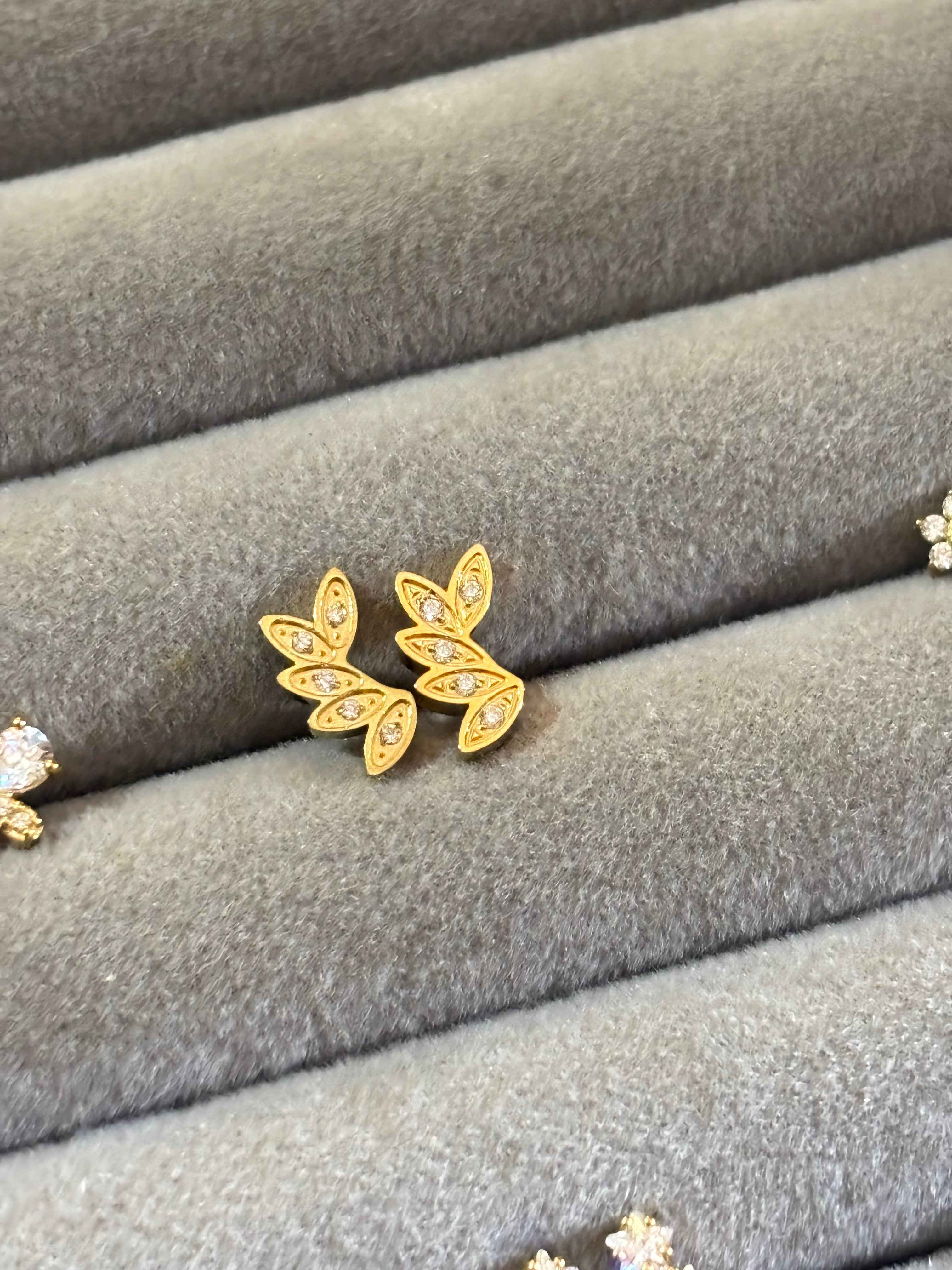 Luxe Leaf studs