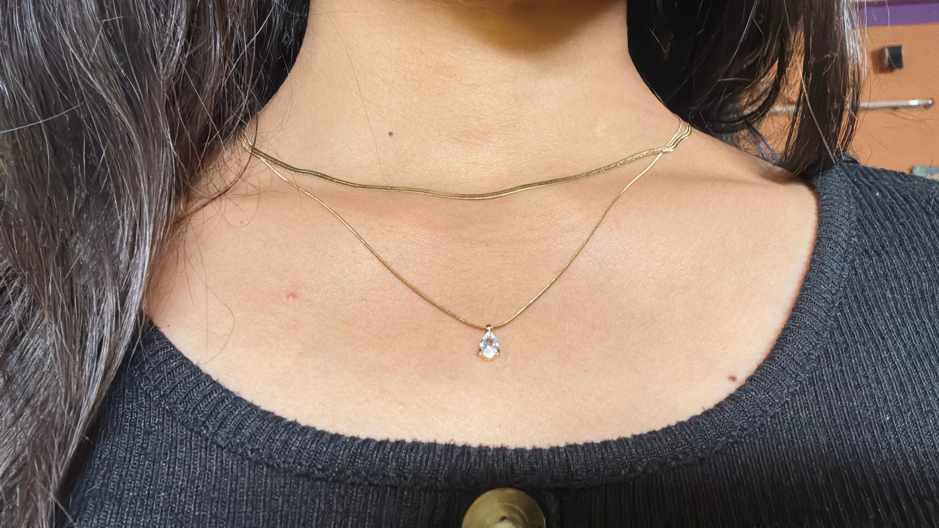 Dainty double layer necklace
