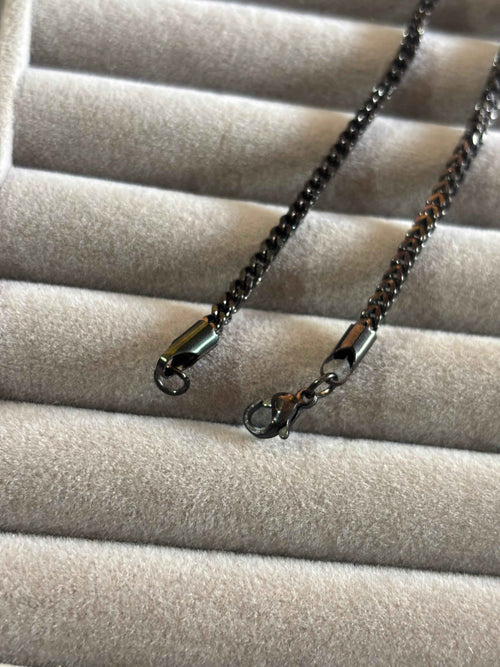 Black curb link bracelet