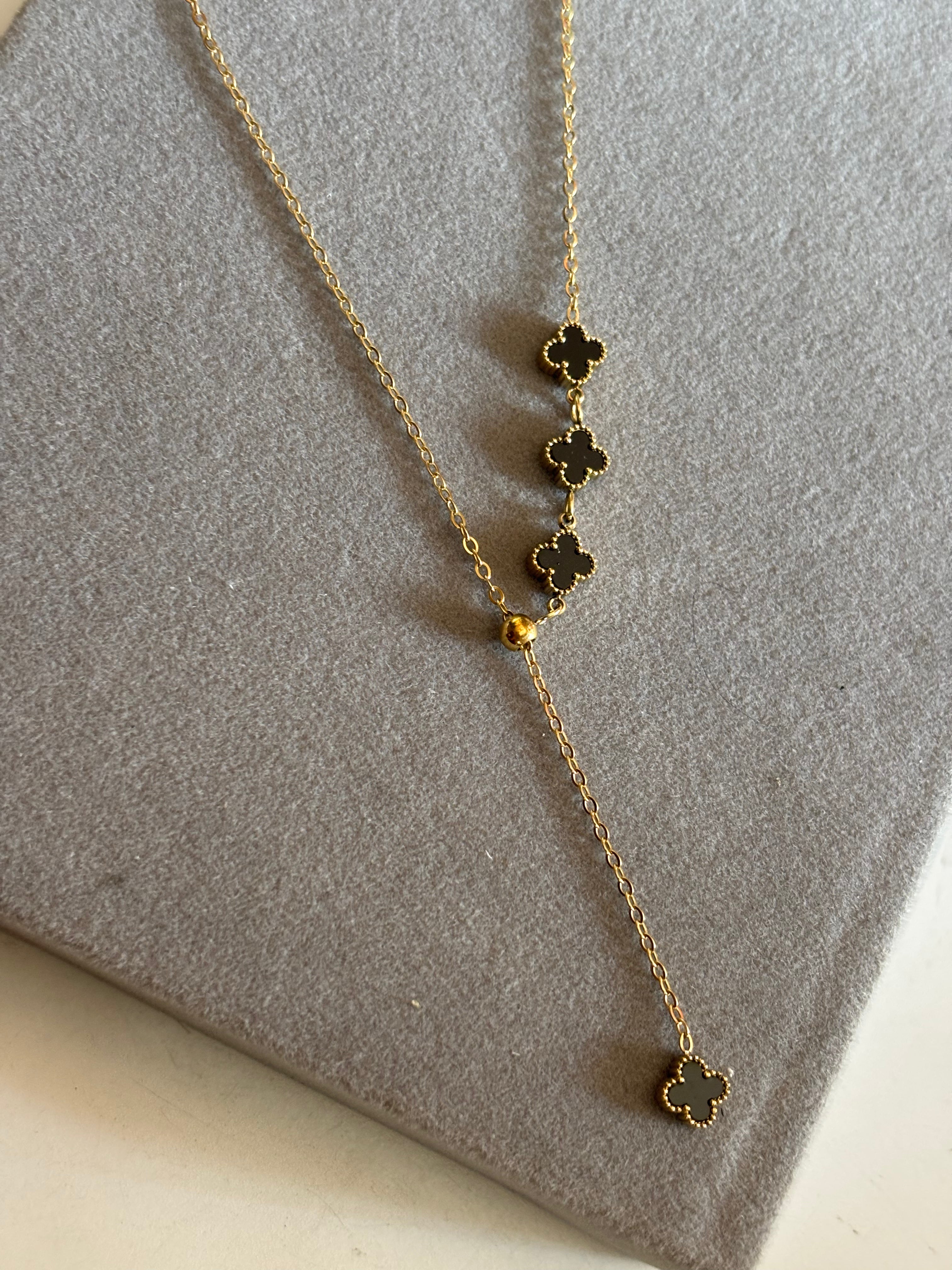 Clover lariat necklace